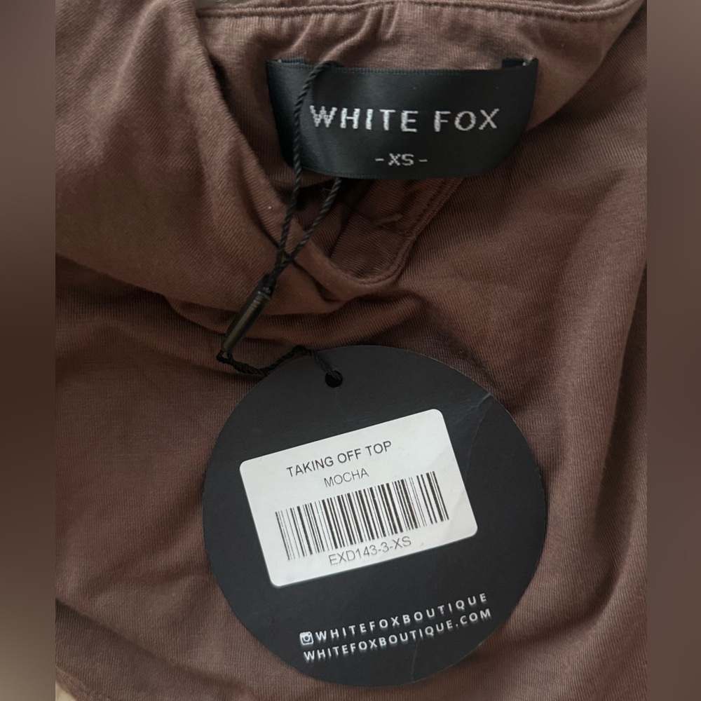 White Fox brown flowy blouse, XS, NEW